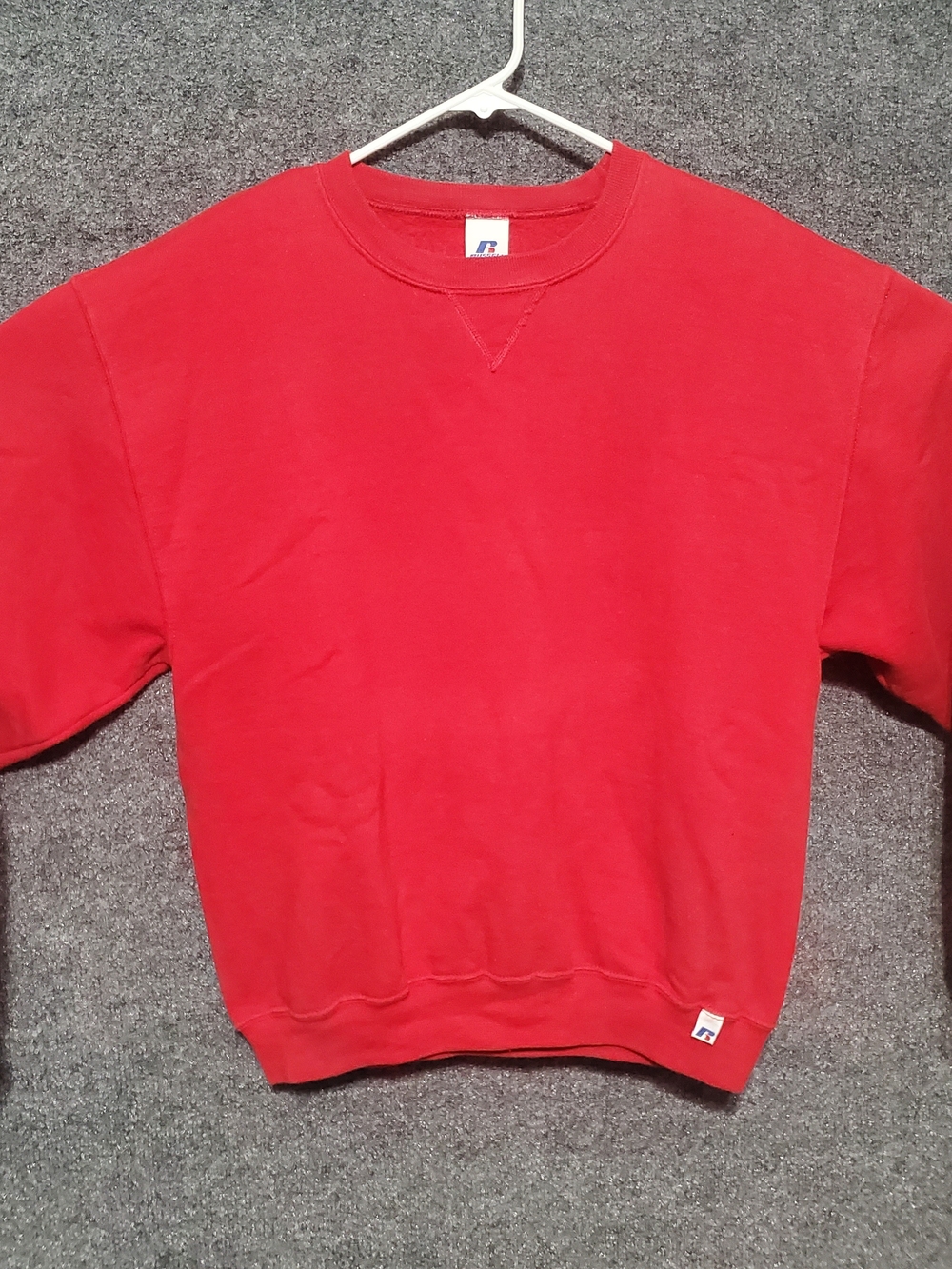 VTG Russell Athletic Sweatshirt Mens Medium Red Blank Crewneck Y2K Sportswear